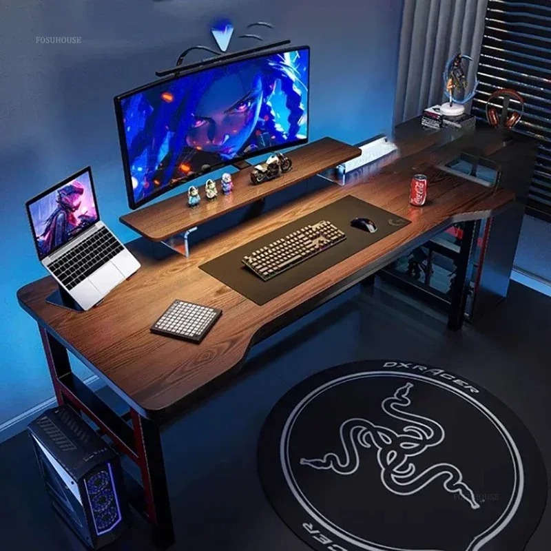 Esports Gaming Houses - โต๊ะคอมพิวเตอร์สไตล์นอร์ดิก โต๊ะทำงานเรียบง่ายสำหรับบ้านเช่า เฟอร์นิเจอร์สำนักงาน โต๊ะเล่นเกมอีสปอร์ต โต๊ะอ่านหนังสือสำหรับนักเรียนในห้องนอน
