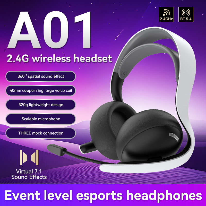 Esports Gaming Mobile - 2.4G ไร้สาย/แบบมีสาย/BT A01 ชุดหูฟังสำหรับเล่นเกมสำหรับ PS5/PS4/PC E-Sports