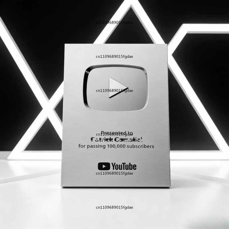 Esports Gaming Trophy - เหรียญรางวัลแบบกำหนดเอง, รางวัลส่วนบุคคลสำหรับผู้สร้างวิดีโอออนไลน์ ถ้วยรางวัลปุ่มเล่น YouTube