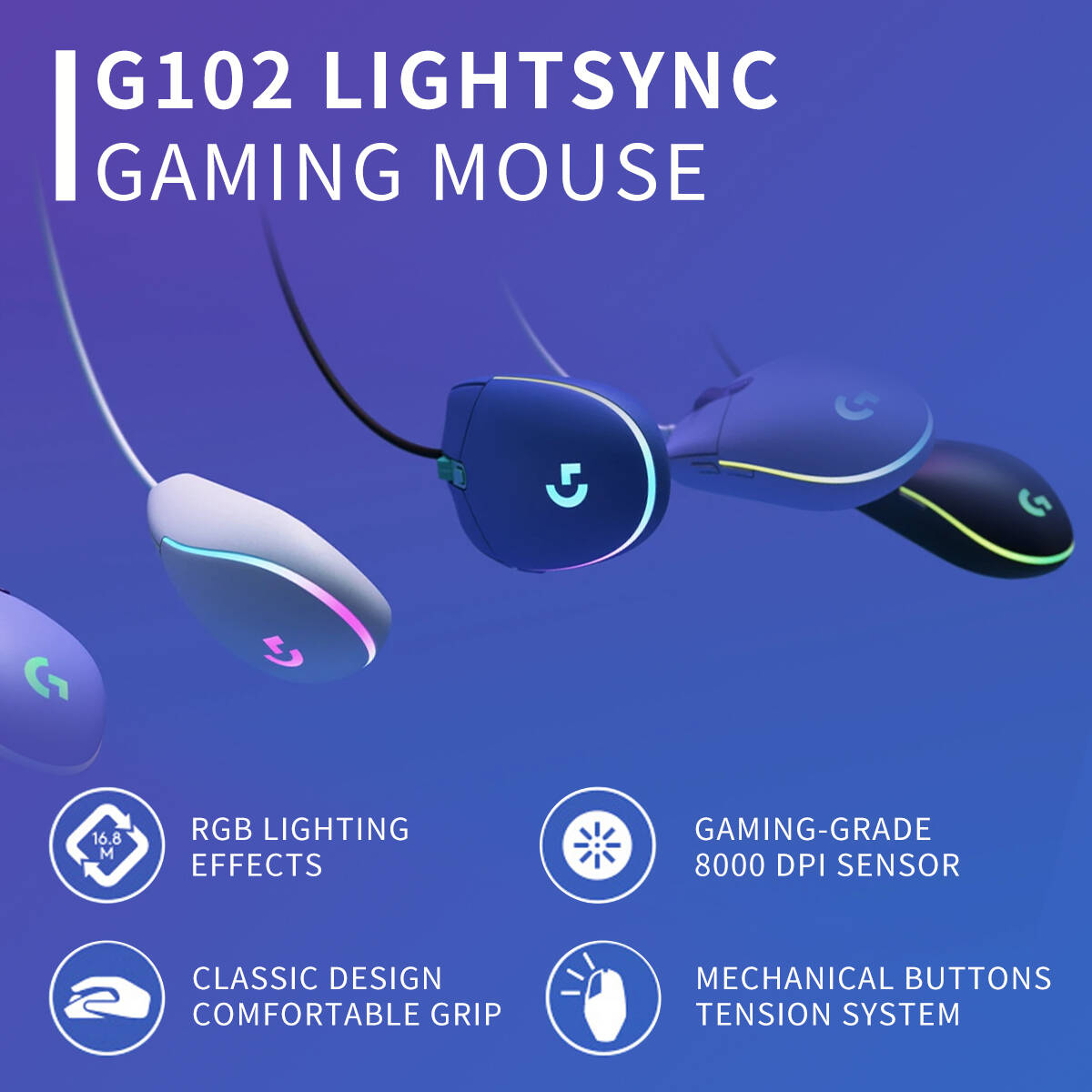 เมาส์เกมมิ่ง Logitech G102 Pro - Esports Online Gaming บทวิจารณ์และราคา
